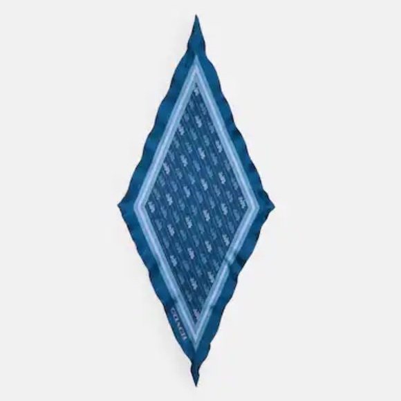 Horse And Carriage Print Silk Diamond Scarf from Coach - Picture 4 of 5